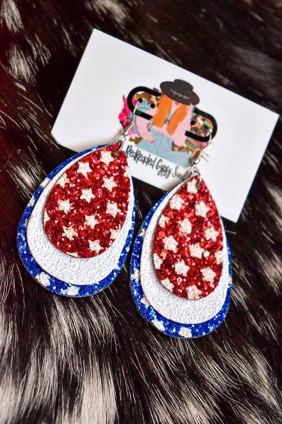 Merica Glitter Earrings