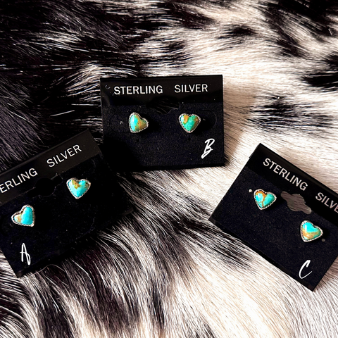 Heart Turquoise Studs