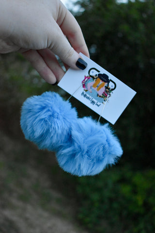 Sky Blue Poms